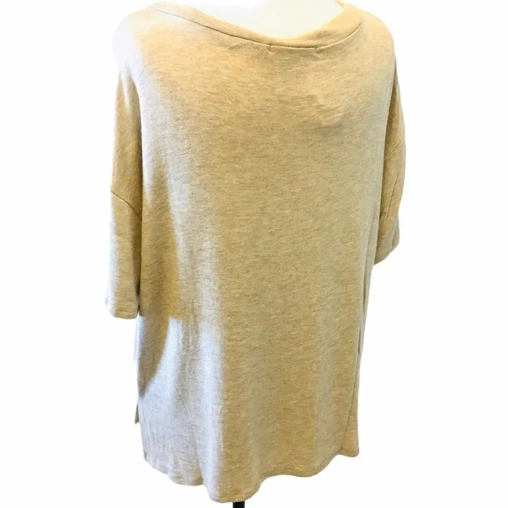 NWT SADIE & SAGE Oatmeal Graphic Knit Tee Shirt - Picture 10 of 10